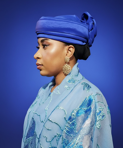 Turban plié - Bleu roi