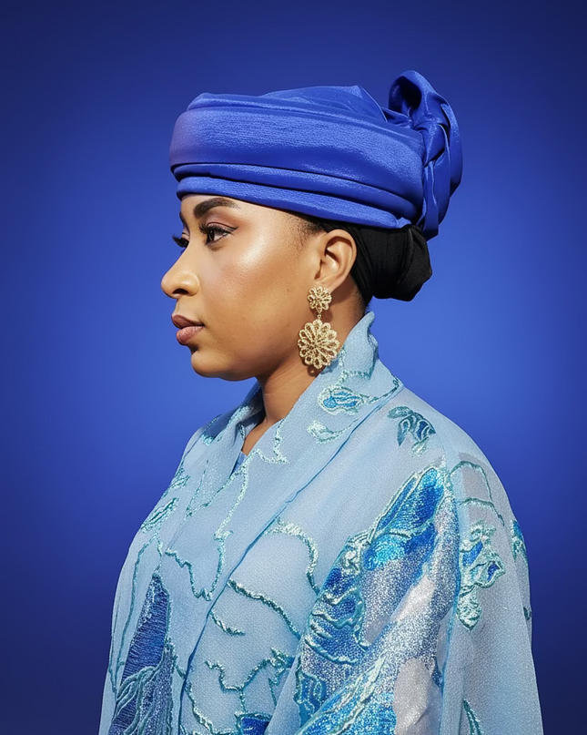 Turban plié - Bleu roi
