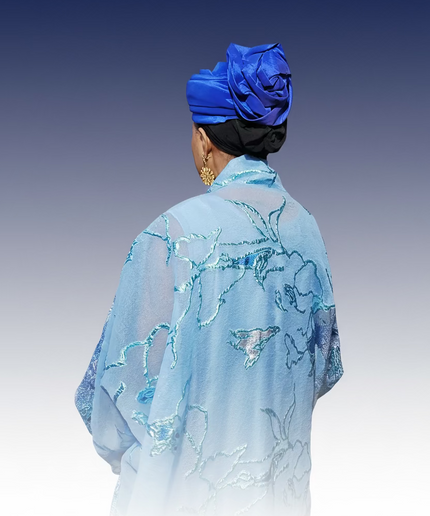 Turban plié - Bleu roi