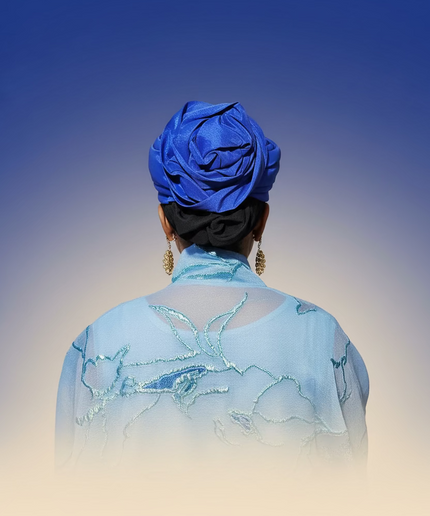 Turban plié - Bleu roi