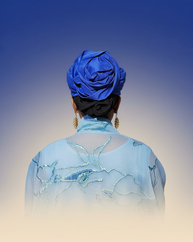Turban plié - Bleu roi