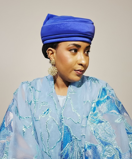 Turban plié - Bleu roi