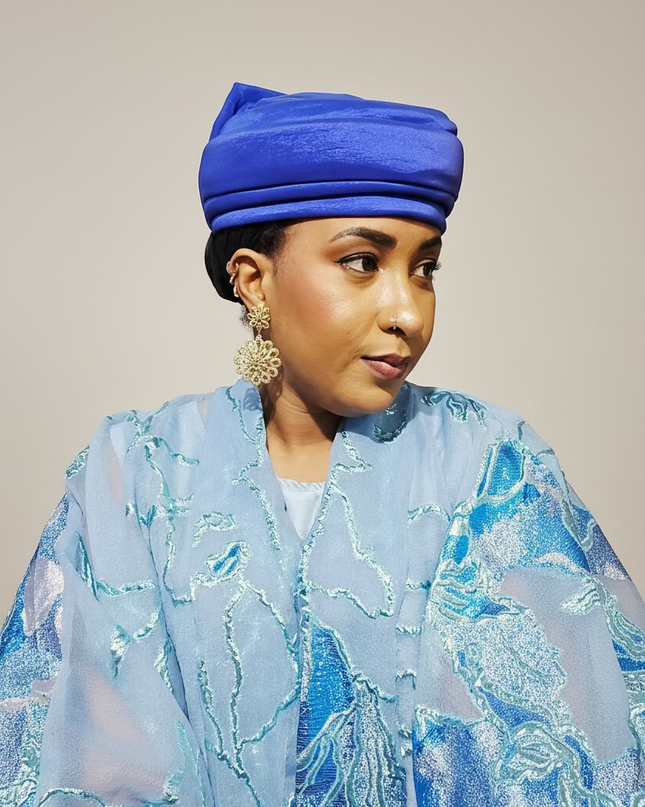 Turban plié - Bleu roi