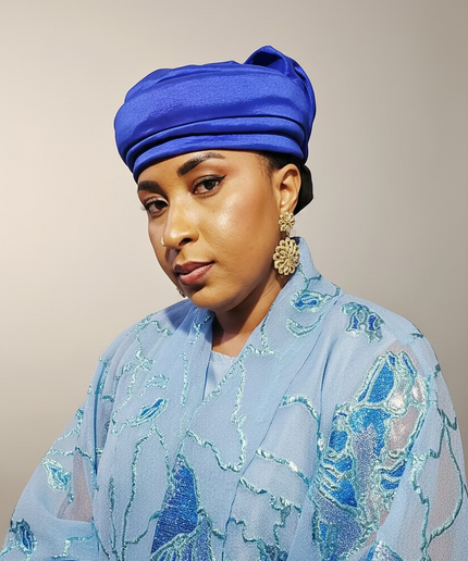 Turban plié - Bleu roi