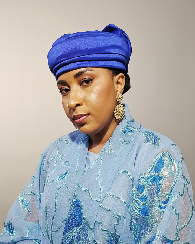 Turban plié - Bleu roi