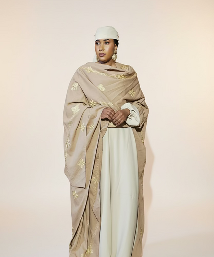 Ensemble kimono en lin - Marron