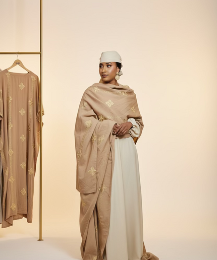 Ensemble kimono en lin - Marron