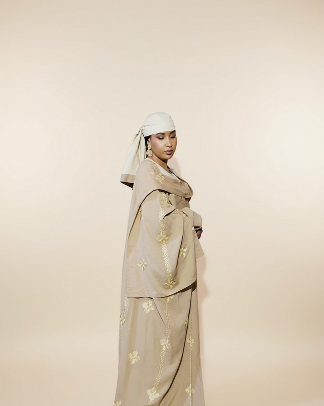 Ensemble kimono en lin - Marron