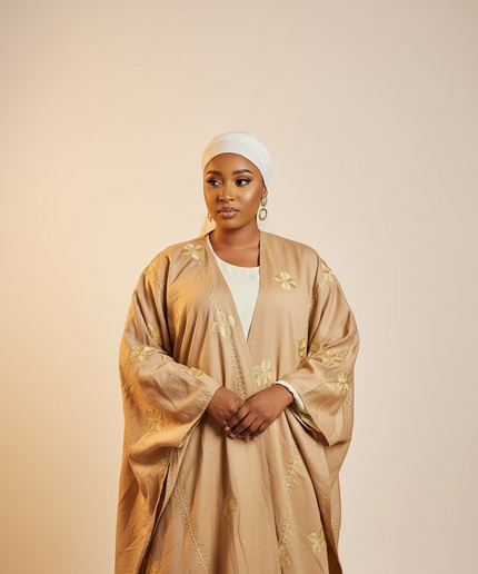 Ensemble kimono en lin - Marron