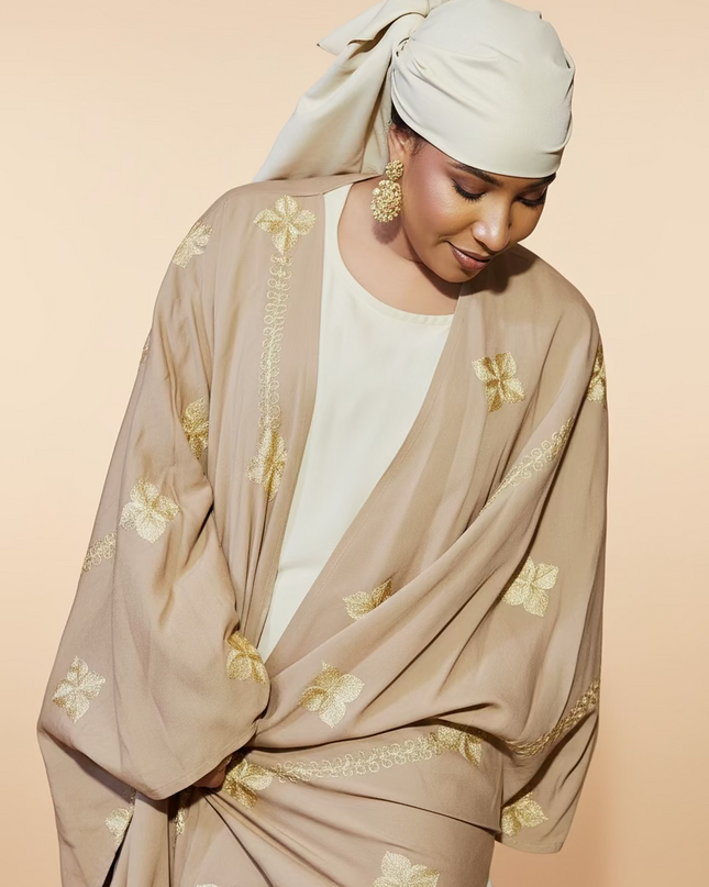 Ensemble kimono en lin - Marron