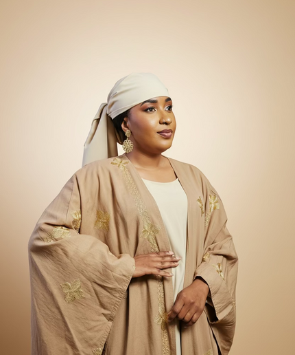 Ensemble kimono en lin - Marron