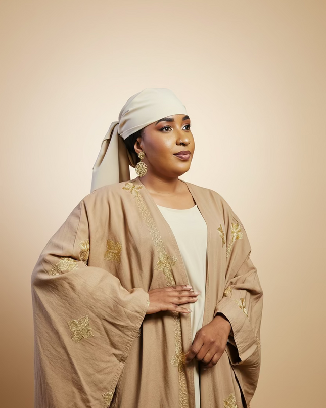 Ensemble kimono en lin - Marron