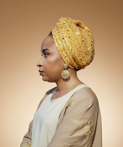 Turban pailleté - Gold
