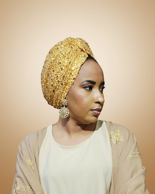 Turban pailleté - Gold