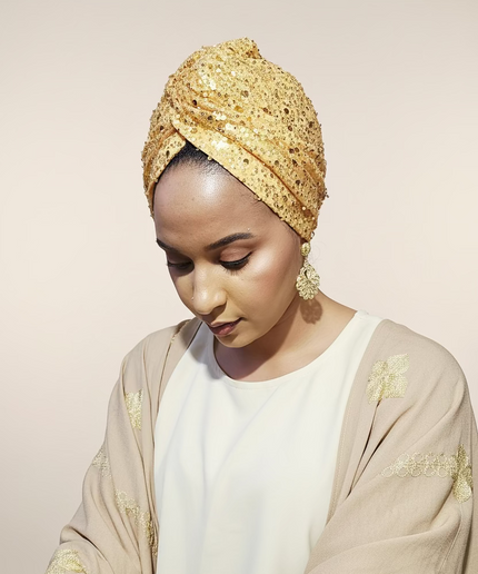 Turban pailleté - Gold
