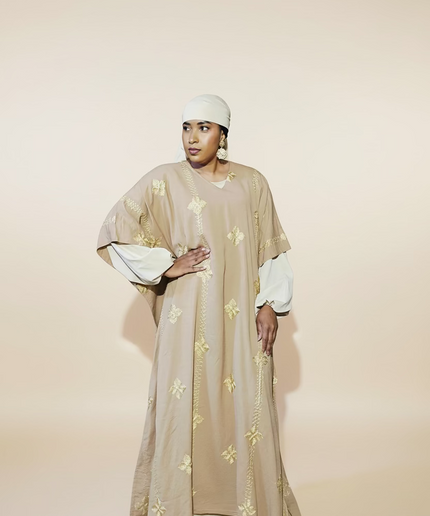 Ensemble robe en lin - Marron