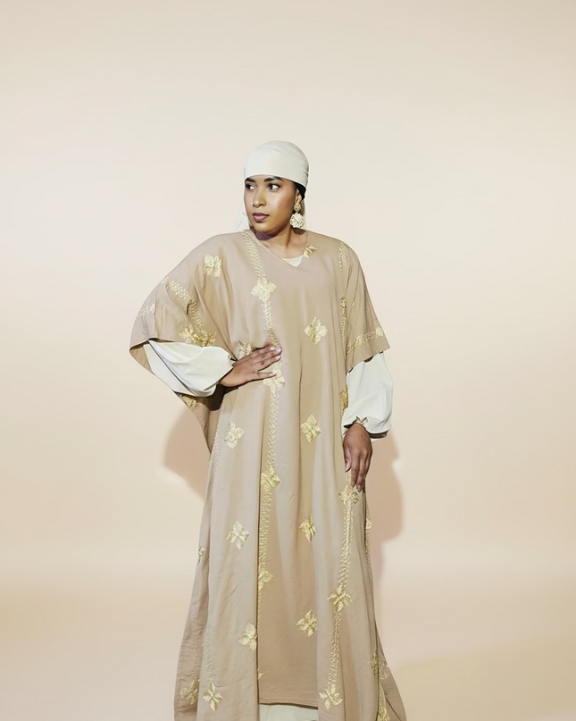 Ensemble robe en lin - Marron