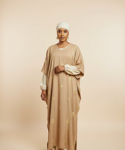 Ensemble robe en lin - Marron