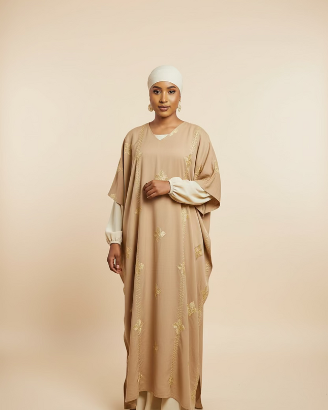 Ensemble robe en lin - Marron