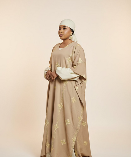 Ensemble robe en lin - Marron