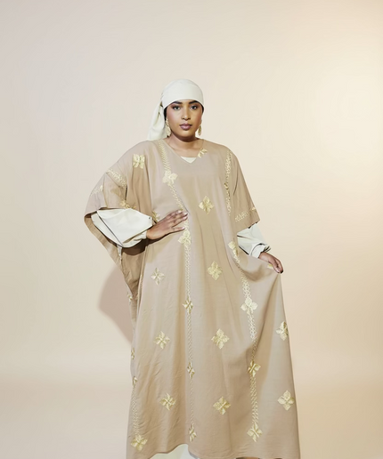 Ensemble robe en lin - Marron