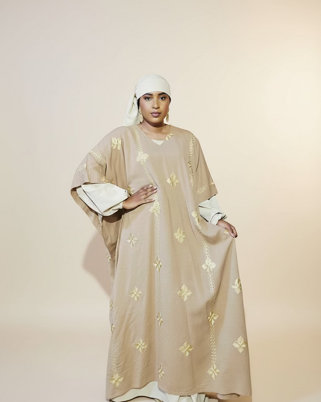 Ensemble robe en lin - Marron