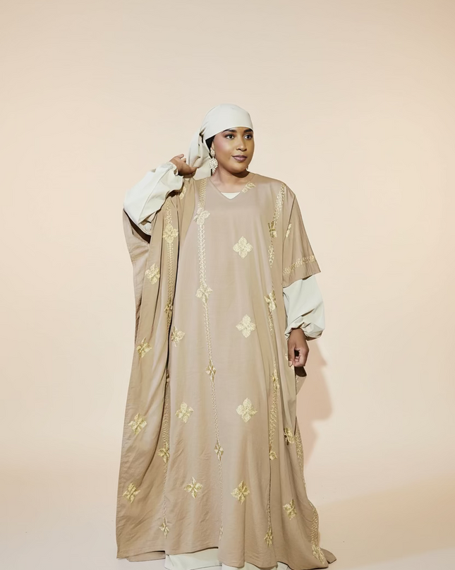 Ensemble robe en lin - Marron