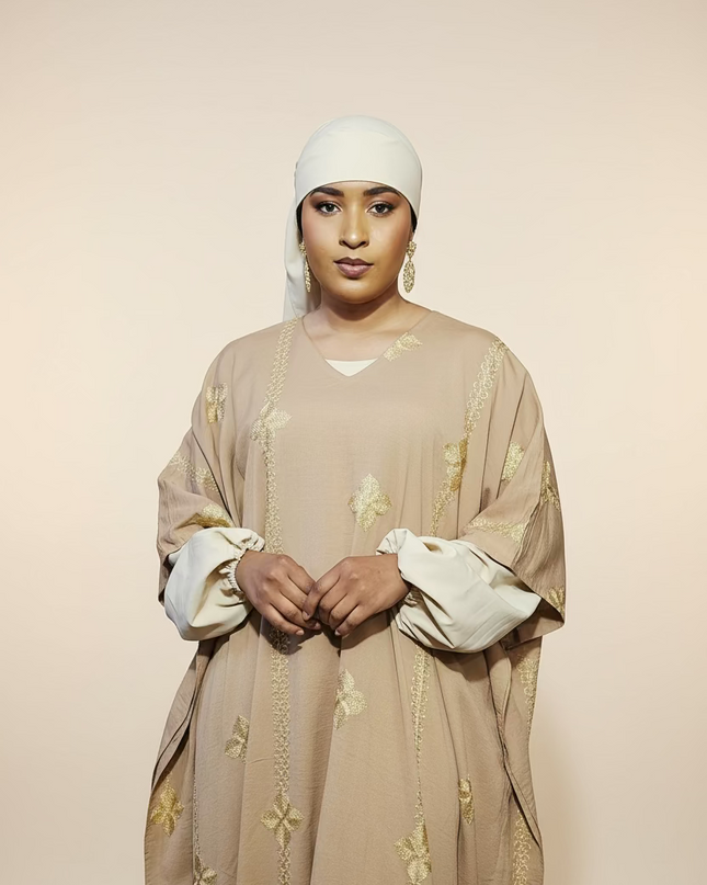Ensemble robe en lin - Marron