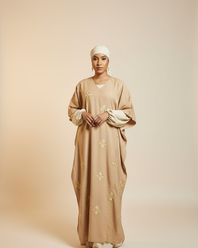 Ensemble robe en lin - Marron