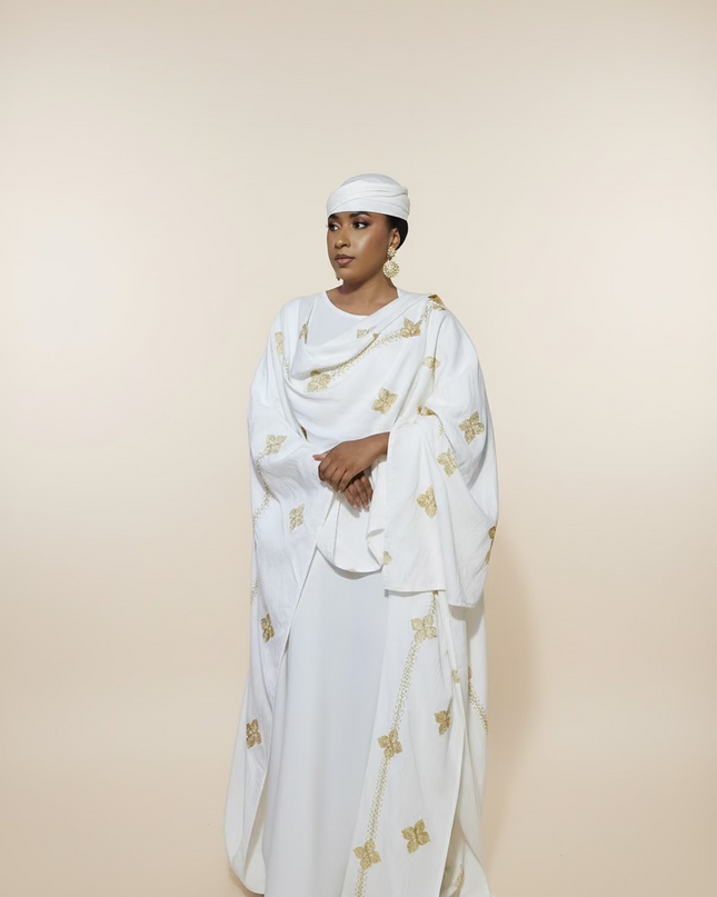 Ensemble kimono en lin - Blanc