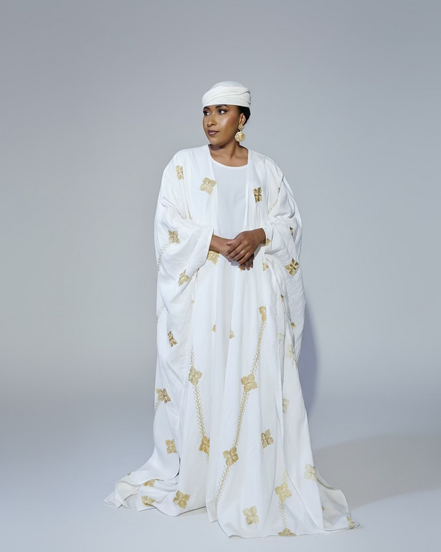 Ensemble kimono en lin - Blanc