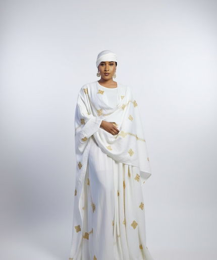 Ensemble kimono en lin - Blanc