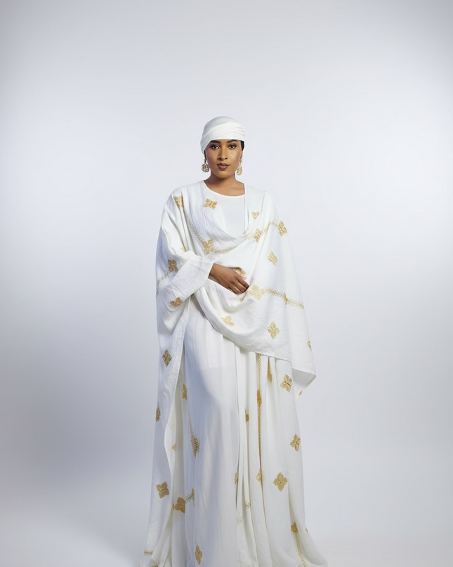 Ensemble kimono en lin - Blanc