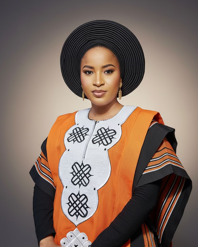 Chapeau taffeta nigérian 2 en 1 - Noir
