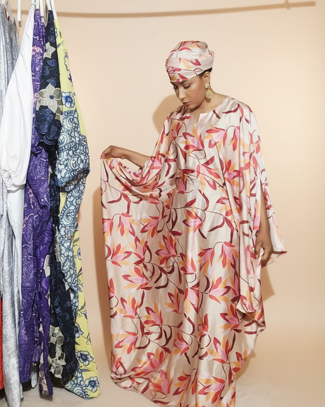 Robe soie digitale - Rouge