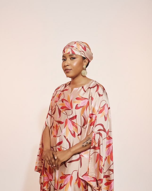 Robe soie digitale - Rouge