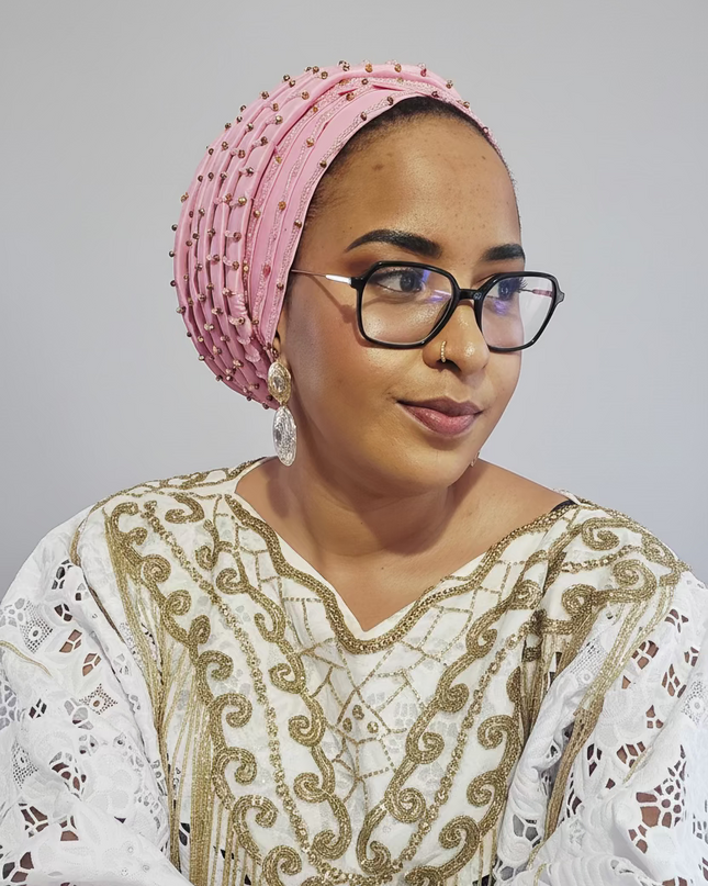 Turban perlé - Rose