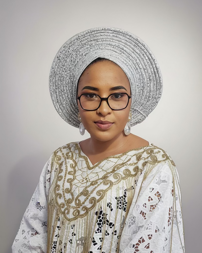 Chapeau nigérian 2 en 1 - Silver