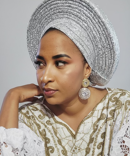Chapeau nigérian 2 en 1 - Silver