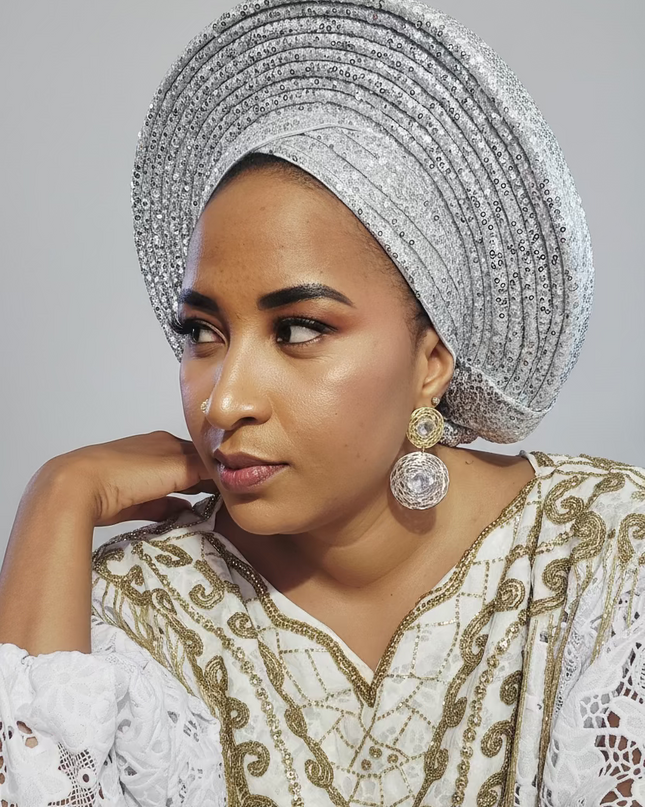 Chapeau nigérian 2 en 1 - Silver