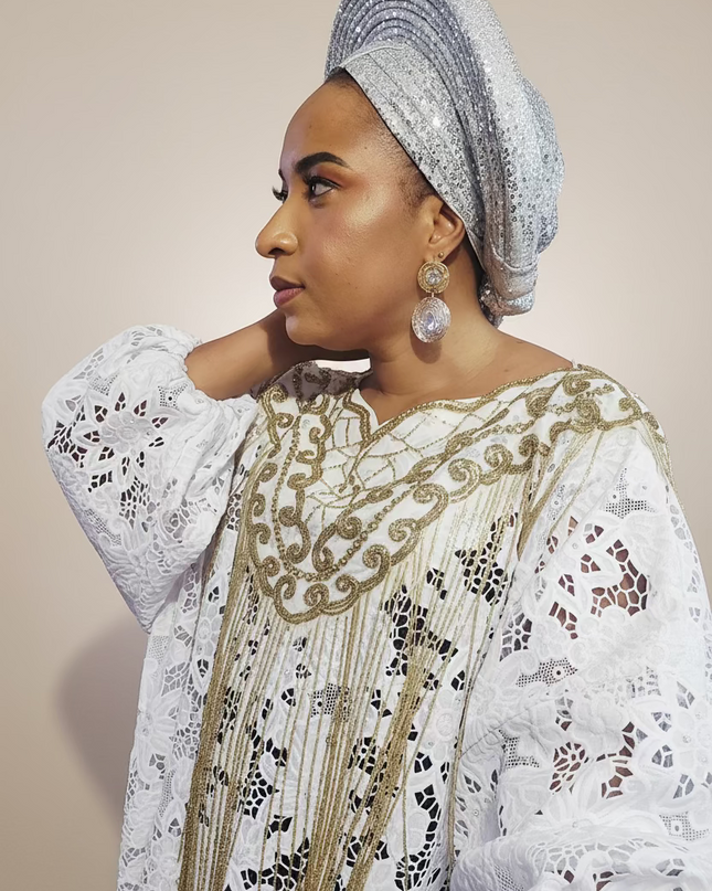 Chapeau nigérian 2 en 1 - Silver