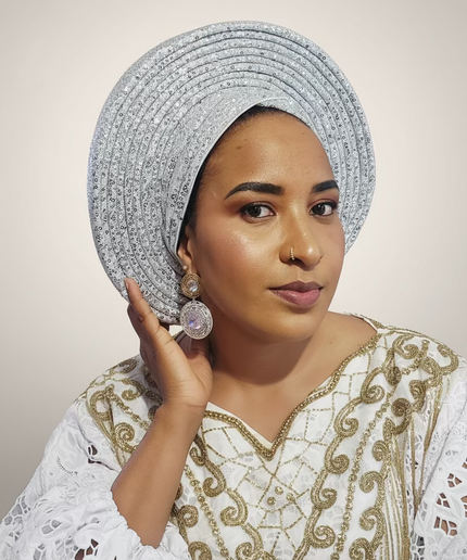 Chapeau nigérian 2 en 1 - Silver