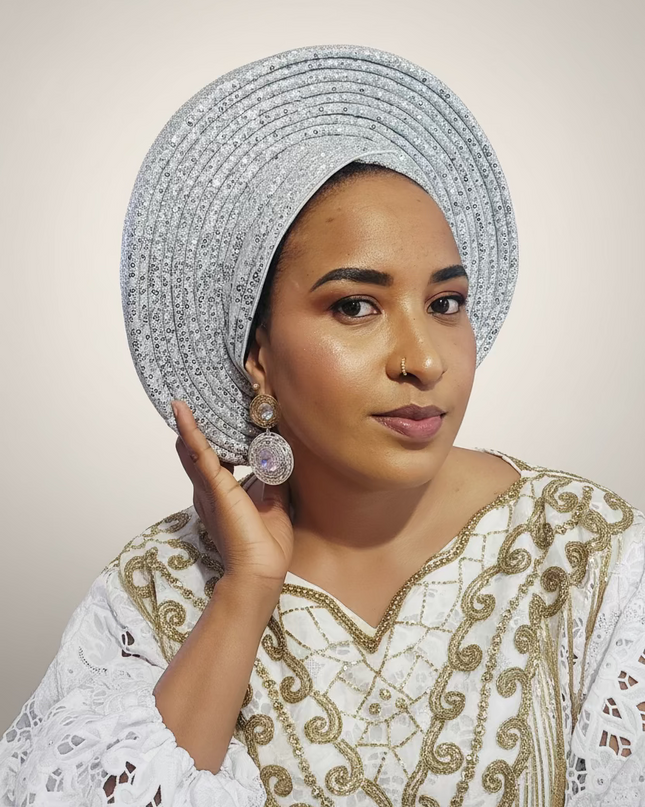 Chapeau nigérian 2 en 1 - Silver