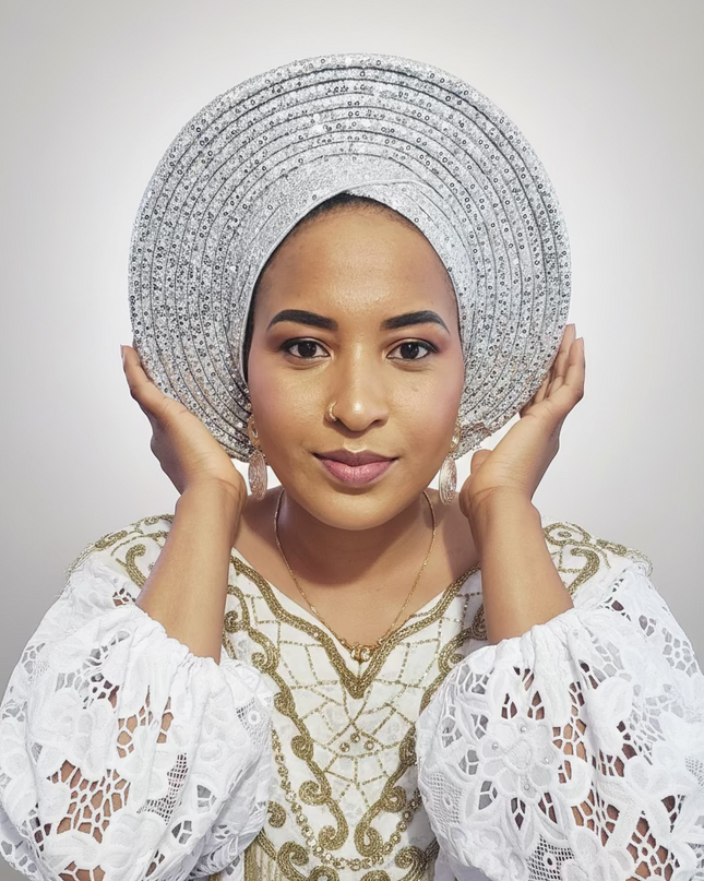 Chapeau nigérian 2 en 1 - Silver