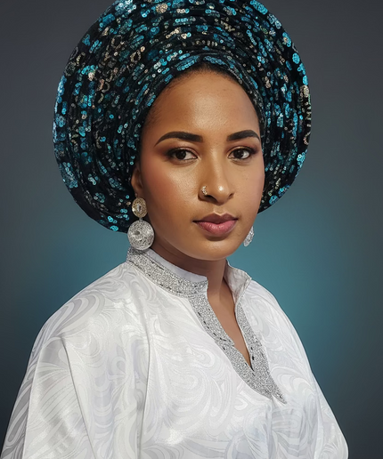 Chapeau nigérian - Bleu noir