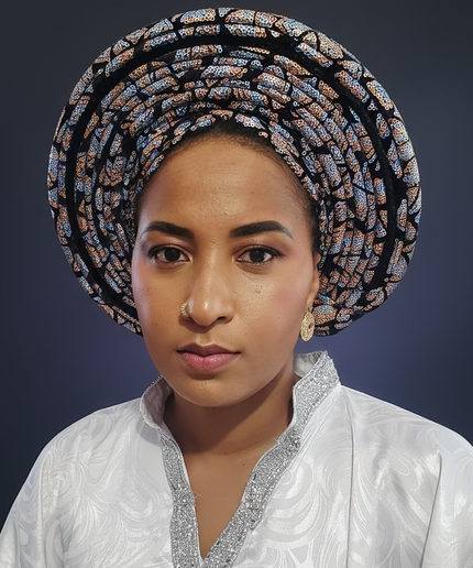 Chapeau nigérian - Bleu orange