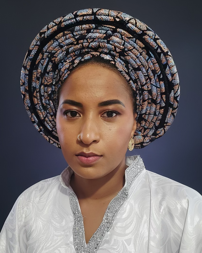 Chapeau nigérian - Bleu orange