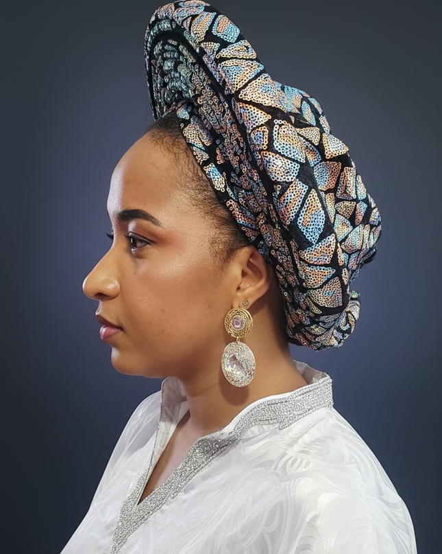 Chapeau nigérian - Bleu orange