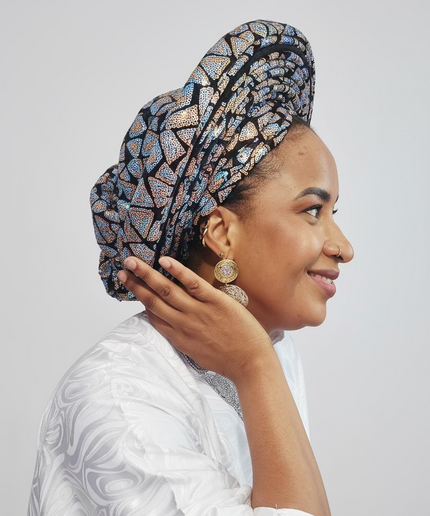 Chapeau nigérian - Bleu orange