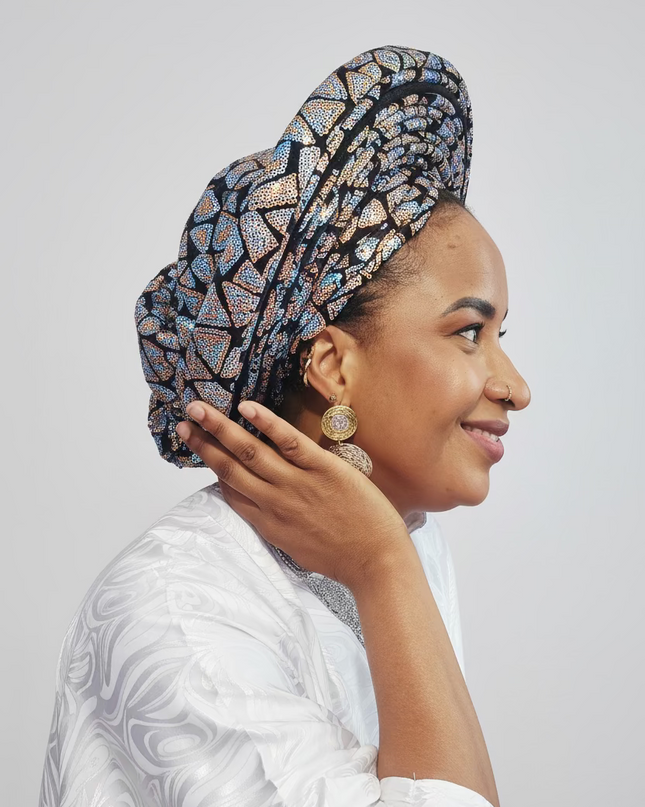 Chapeau nigérian - Bleu orange